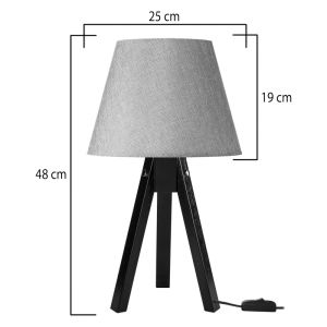 Adeck E27 table lamp in brown-beige lampshade Φ25x45cm