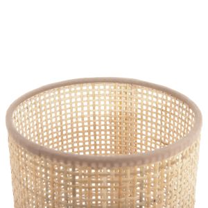 Настолна лампа Lyktur Hm4709 бежова плетена капка-дървена основа Φ15.5x35.5hcm.