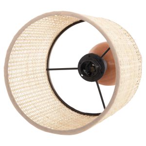 Настолна лампа Lyktur Hm4709 бежова плетена капка-дървена основа Φ15.5x35.5hcm.