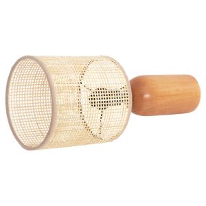 Настолна лампа Lyktur Hm4709 бежова плетена капка-дървена основа Φ15.5x35.5hcm.