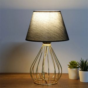 Настолна лампа Pwl-1150 E27 Черен-златенen D22x37cm