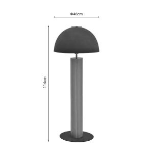 Table lamp freestanding for floor Cableler metal black D46x114cm