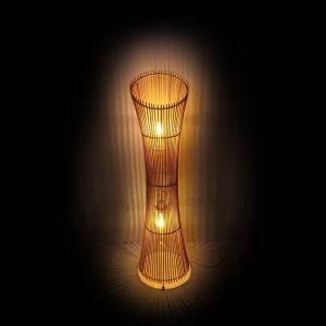 Table freestanding floor lamp Gion bamboo boho style D29.5x118cm