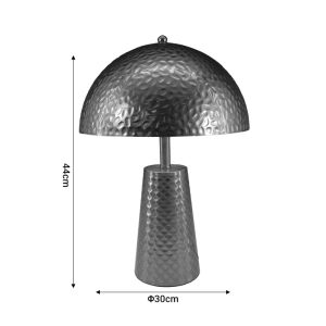 Ambient Inart night lamp E27 silver metal D30x44cm