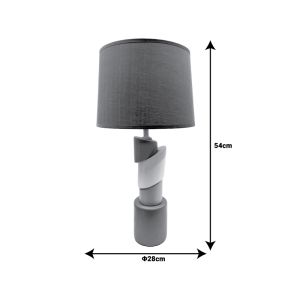 Frant Inart E27 night lamp brown ceramic/metal D28x54cm