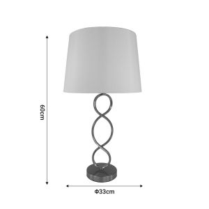 Grezial Inart night lamp E27 metal gold color with white shade D33x60cm