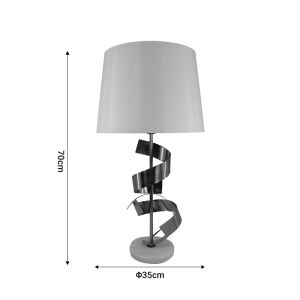 Night lamp Lighted Inart E27 metal gold color with white shade D35x70cm