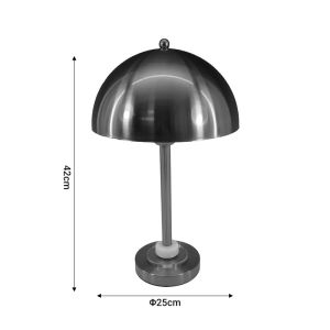 Night lamp Lustrous Inart E27 metal silver color D25x42cm