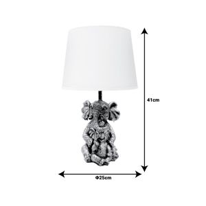 Night lamp elephant Eliom Inart E27 color copper/white D25x41cm