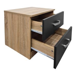 Athos bedside tables in sonoma-anthracite color 48x40x41.5 cm