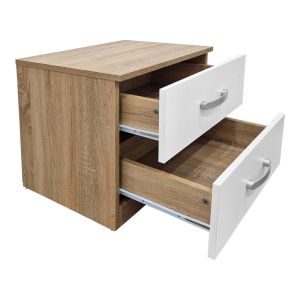 Athos bedside tables in sonoma-white color 48x40x41.5 cm