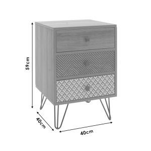 Bedside table Boho-b walnut color 40x40x59cm