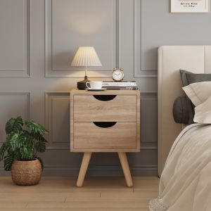 Нощно шкафче Dinkl, Hm2472,01, меламин-2 чекмеджета, сонема, 29,7x29,7x45hcm