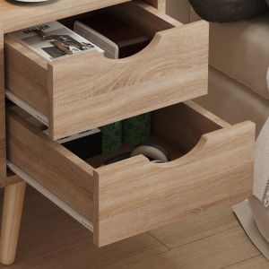 Нощно шкафче Dinkl, Hm2472,01, меламин-2 чекмеджета, сонема, 29,7x29,7x45hcm