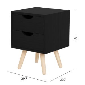 Нощно шкафче Dinkl, Hm2472,02, меламин-2 чекмеджета, винен, 29,7x29,7x45hcm