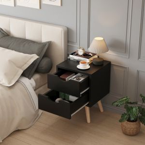 Нощно шкафче Dinkl, Hm2472,02, меламин-2 чекмеджета, винен, 29,7x29,7x45hcm