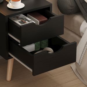 Нощно шкафче Dinkl, Hm2472,02, меламин-2 чекмеджета, винен, 29,7x29,7x45hcm