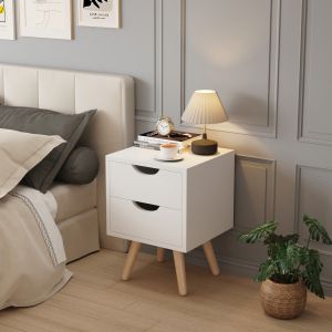 Нощно шкафче Dinkl, Hm2472,03, меламин-2 чекмеджета, бяло, 29,7x29,7x45hcm