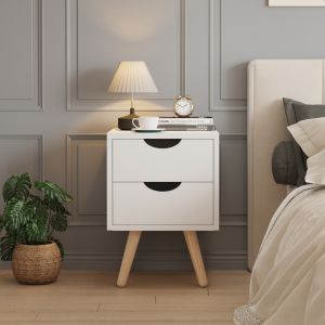 Нощно шкафче Dinkl, Hm2472,03, меламин-2 чекмеджета, бяло, 29,7x29,7x45hcm