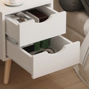Нощно шкафче Dinkl, Hm2472,03, меламин-2 чекмеджета, бяло, 29,7x29,7x45hcm
