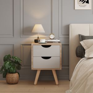 Нощно шкафче Dinkl, Hm2472,05, меламин-2 чекмеджета, сонема-сиво, 29,7x29,7x45hcm