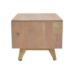 Emira bedside table, solid acacia wood, natural shade, 40x40x35cm