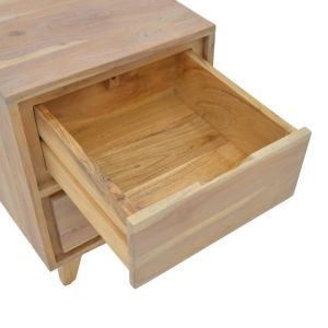 Emira bedside table, solid acacia wood, natural shade, 40x40x54cm