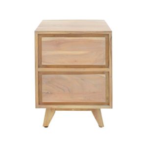 Emira bedside table, solid acacia wood, natural shade, 40x40x54cm