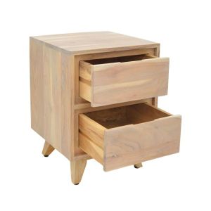 Emira bedside table, solid acacia wood, natural shade, 40x40x54cm