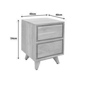 Emira bedside table, solid acacia wood, natural shade, 40x40x54cm