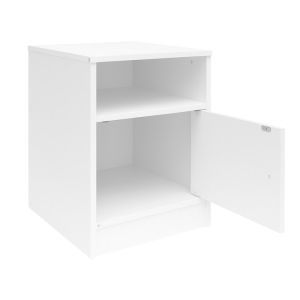Foly bedside table with cabinet in white 40x40x50cm