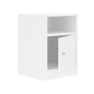 Foly bedside table with cabinet in white 40x40x50cm