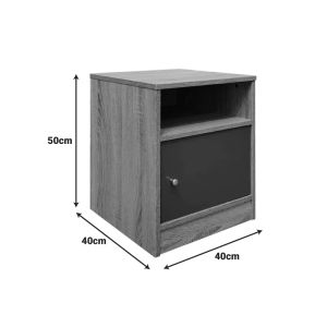 Foly bedside table with cabinet in sonoma-anthracite color 40x40x50cm