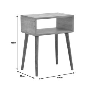 Hank bedside table in natural cover 45x30x60cm