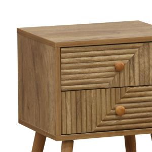 Нощно шкафче Historicwith с 2 чекмеджета в натурален цвят 37,5x32x54cm