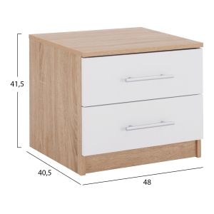 Bedside table Hm2220,06 color white/sonoma 48x40,5x41,5cm