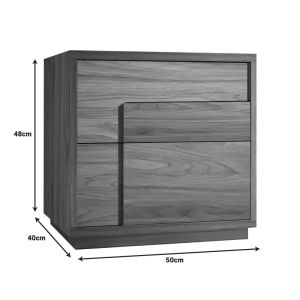 Inget bedside table made of MDF, walnut color, 50x40x48cm