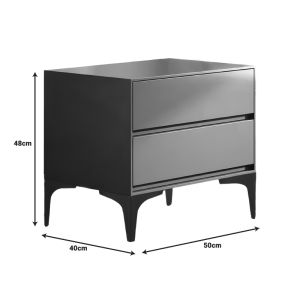 Lamesa bedside table made of MDF, anthracite color, 50x40x48cm
