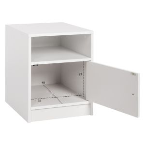 Bedside table Malory Hm2205,05 white melamine 40x40x50hcm