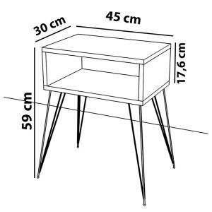 Bedside table Naida 45x30x59cm