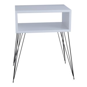 Bedside table Naida white melamine 45x30x57cm
