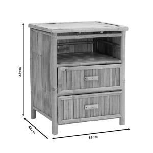 Ofra bedside table natural bamboo 56x46x69cm