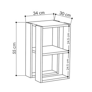 Nightstand Passion white 34x30x55cm