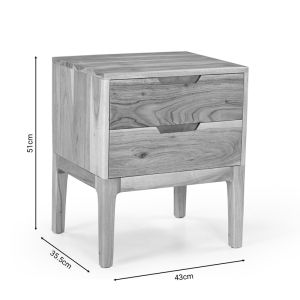Snooze bedside table, solid acacia, 43x35.5x51cm