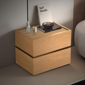 Bedside table Sonlen MDF oak color 60x40x44.5cm