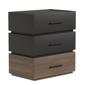 Нощно шкафче Sonlen от меламин и мдф в светъл нюанс орех-въглен 60x40x66cm
