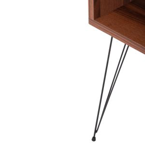 Нощно шкафче Todd Hm18184.05 меламин в цвят орех-метални крака в черно 45.5x29.5x58.5hcm.