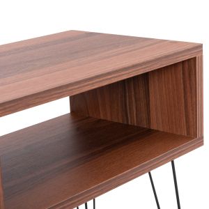 Нощно шкафче Todd Hm18184.05 меламин в цвят орех-метални крака в черно 45.5x29.5x58.5hcm.