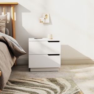 Bedside table Verena I in white 48x40x48cm
