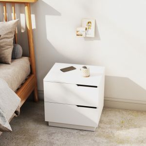 Bedside table Verena I in white 48x40x48cm